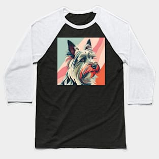 Skye Terrier in 80's Baseball T-Shirt